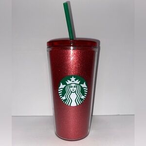 Starbucks Sparkling Red Glitter Holiday Tumbler 16oz, Cold brew